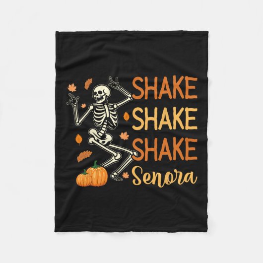 Couverture Polaire Shake Shake Shake Senora Funny Skeleton Citrouille (Devant)