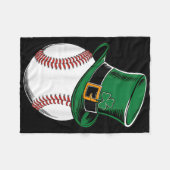 Couverture Polaire Shamrock de baseball Jour de la Saint Patrick (Devant (Horizontal))