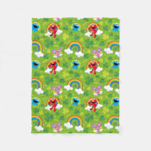 Couverture Polaire Shamrock de rue Sesame et Motif arc-en-ciel