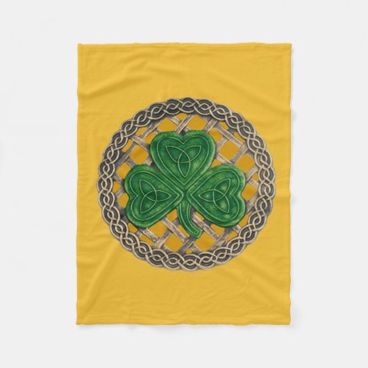 Couverture Polaire Shamrock d'or sur cabot céleste (Devant)