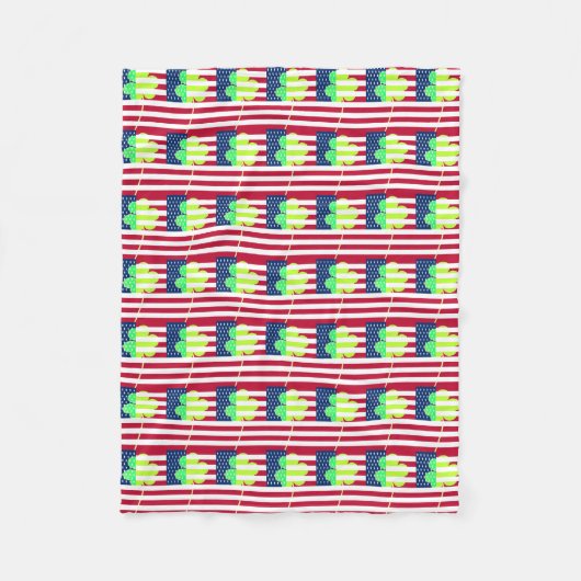 Couverture Polaire Shamrock du drapeau irlandais américain Clover St. (Devant)
