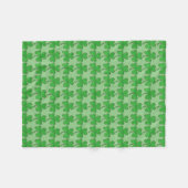 Couverture Polaire Shamrock vert Clover Lucky St. Patrick's Day (Devant (Horizontal))