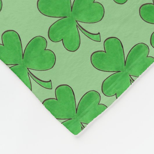 Couverture Polaire Shamrock vert Clover Lucky St. Patrick's Day (Coin)