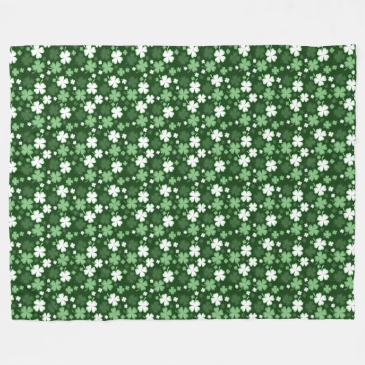 Couverture Polaire Shamrock vert, Saint Patrick's Day (Devant (Horizontal))