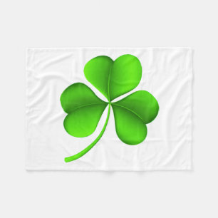 Couverture Polaire Shamrock vert sur fbcn blanc
