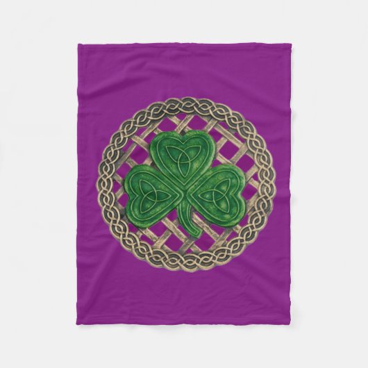 Couverture Polaire Shamrock violet sur cabot céleste (Devant)