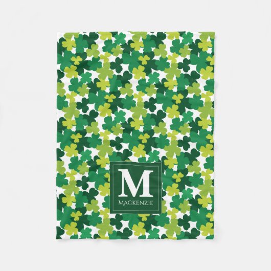 Couverture Polaire Shamrocks monogrammes de la Saint-Patrick (Devant)