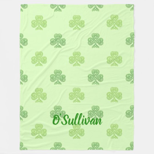 Couverture Polaire Shamrocks sur le vert (Devant)