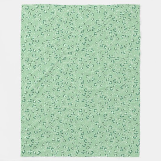 Couverture Polaire Shamrocks verts, Blanches (Devant)