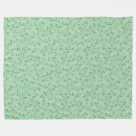 Couverture Polaire Shamrocks verts, Blanches (Devant (Horizontal))