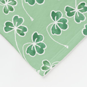 Couverture Polaire Shamrocks verts, Blanches