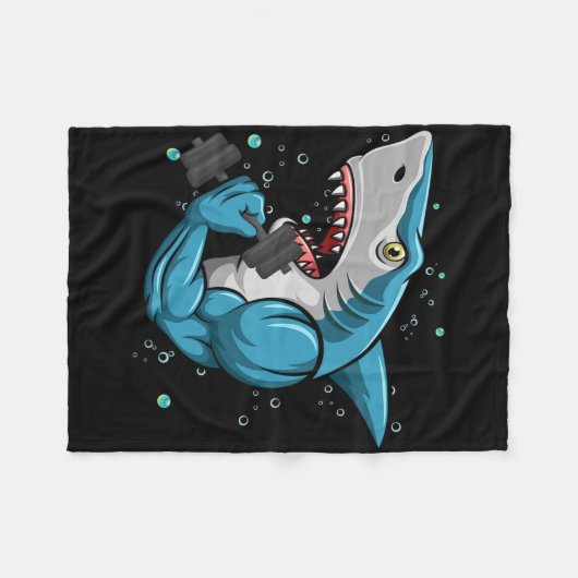 Couverture Polaire Shark Gym Powerlifting Weightlifting Bodybuilding (Devant (Horizontal))