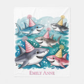Couverture Polaire Sharks mignonne Sous La Fête D'Anniversaire Des Fi (Devant)
