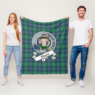 Couverture Polaire Shaw De Sauchie Ancien Clan Badge Tartan Plaid