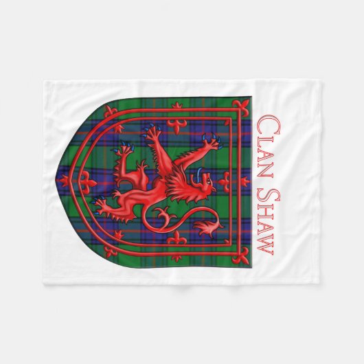 Couverture Polaire Shaw Tartan Scottish Plaid Lion Rampant (Devant (Horizontal))