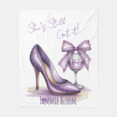 Couverture Polaire She’s Still Got It Purple High Heel Birthday (Devant)