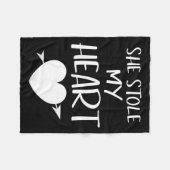 Couverture Polaire She Stole My Heart Valentines Day Matching Couples (Devant (Horizontal))