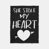 Couverture Polaire She Stole My Heart Valentines Day Matching Couples (Devant)