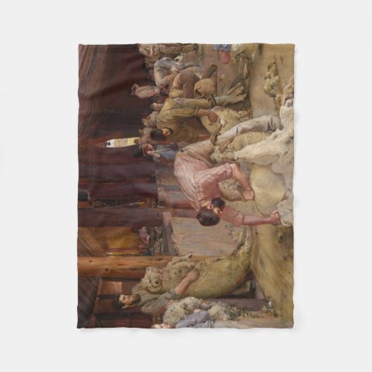 Couverture Polaire Shear the Rams (Australian Art) (Tom Roberts) (Devant)