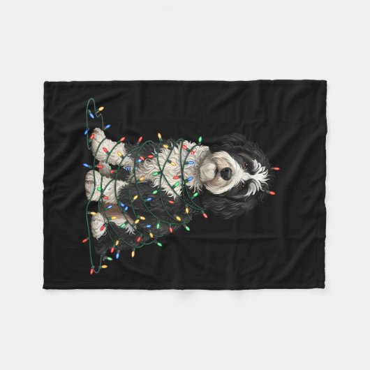 Couverture Polaire Sheepadoodle Christmas I'm Fine Everything Is Fine (Devant (Horizontal))