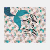 Couverture Polaire Shell Yea Turquoise & Gold Glam Mermaid Queue & Sc (Devant (Horizontal))