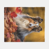 Couverture Polaire Sheltie Automne (Devant (Horizontal))
