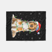 Couverture Polaire Sheltie Dog Lover Xmas Lighting Santa Sheltie Chri (Devant (Horizontal))