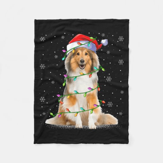 Couverture Polaire Sheltie Dog Lover Xmas Lighting Santa Sheltie Chri (Devant)