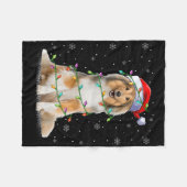Couverture Polaire Sheltie Dog Lover Xmas Lighting Santa Sheltie Chri (Devant (Horizontal))