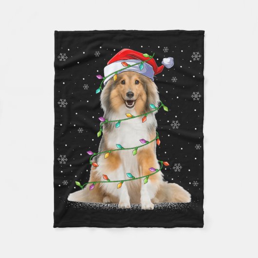 Couverture Polaire Sheltie Dog Lover Xmas Lighting Santa Sheltie Chri (Devant)