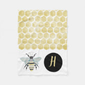 Couverture Polaire Sherpa Bee Honey Comb Throw Blanet personnalisé (Devant)