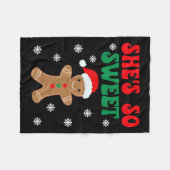 Couverture Polaire She's So Sweet Funny Gingerbread Couples Christmas (Devant (Horizontal))
