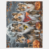 Couverture Polaire Shetland Sheepdog Halloween Éffrayant (Devant)
