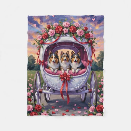 Couverture Polaire Shetland Sheepdog Saint-Valentin (Devant)