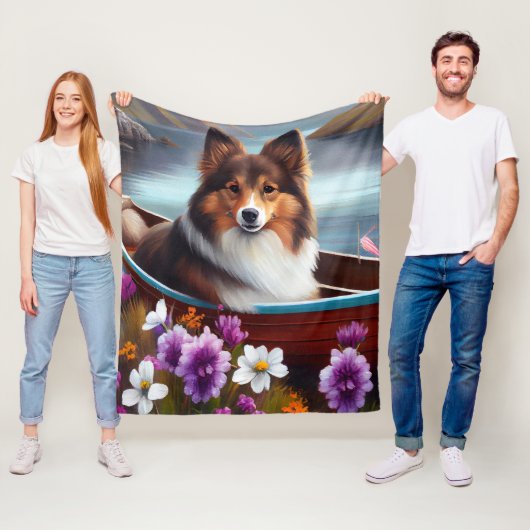 Couverture Polaire Shetland Sheepdog sur une pagaie : une aventure Pi (En situation)