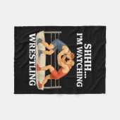 Couverture Polaire Shhh I'm Watching Wrestling Funny Wrestling Lover  (Devant (Horizontal))