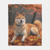 Couverture Polaire Shib Inu en automne Leaves automne Inspire (Devant)
