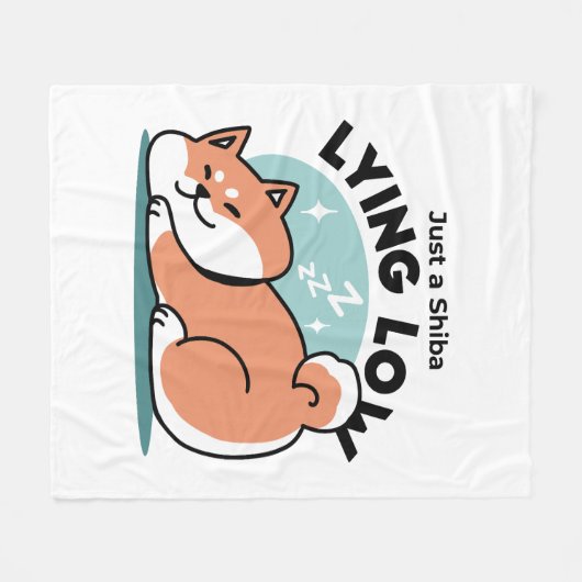 Couverture Polaire Shiba Inu Art : Juste un Shiba Lying Low (Devant (Horizontal))