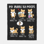 Couverture Polaire Shiba Inu Buble Tea Women Boba Tea Dog Bug Tea (Devant)