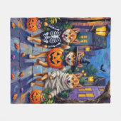 Couverture Polaire Shiba Inu Dogs in Halloween Costumes (Devant (Horizontal))