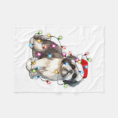 Couverture Polaire Shih Tzu Dog Christmas Lights Xmas Cute  (Devant (Horizontal))
