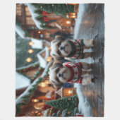 Couverture Polaire Shih Tzu Dogs Christmas Snow Holiday (Devant)
