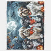 Couverture Polaire Shih Tzu Halloween Éffrayant (Devant)