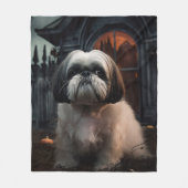 Couverture Polaire Shih Tzu Halloween Épouvantable (Devant)