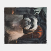 Couverture Polaire Shih Tzu Halloween Épouvantable (Devant (Horizontal))