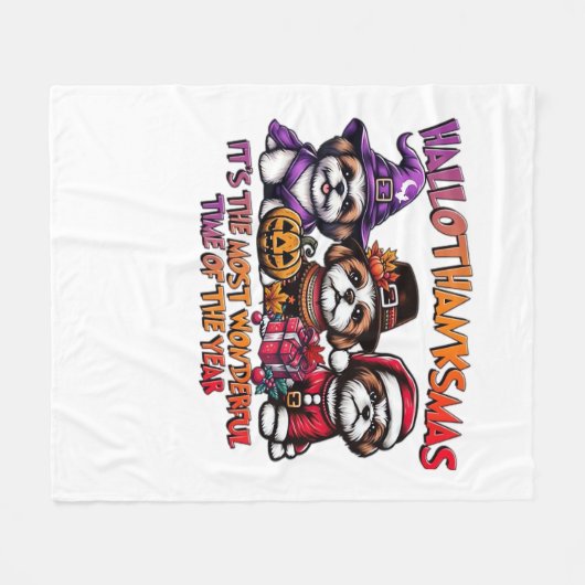Couverture Polaire Shih Tzu Halloween Thanksgiving Noël Classique (Devant (Horizontal))