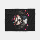 Couverture Polaire Shih Tzu Love Heart For Valentines Day On Shih Tzu (Devant (Horizontal))