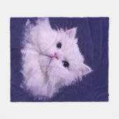 Couverture Polaire Shiny - le chat perse blanc (Devant (Horizontal))