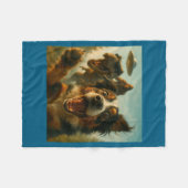 Couverture Polaire Shocked Australian Shepherd Dog T-rex Bigfoot Ufo  (Devant (Horizontal))
