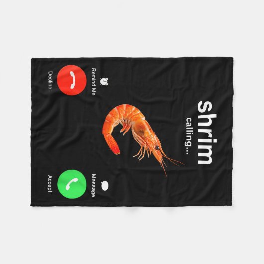 Couverture Polaire Shrimp Is Calling Funny Meme Mobile Call  (Devant (Horizontal))